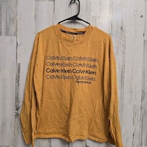 Calvin Klein Performance Mustard Long Sleeve Shirt Womens Plus Size 2X
